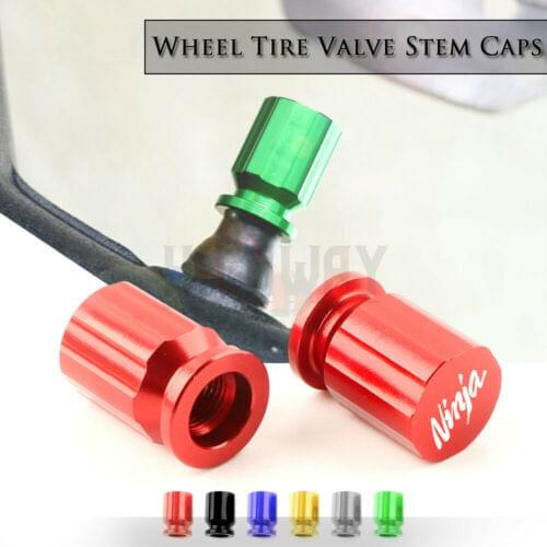 Motorcycle CNC Wheel Tire Valve Air Port stem caps Accessories for KAWASAKI Ninja 300 EX400 EX-250 250 400 650 ZX6R 636 ZX10R