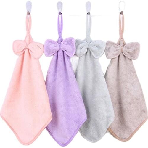 SINSNAN Microfiber Coral Fleece Super Absorbent Kitchen Towels Baby Childrens Hanging Soft Hand Towel Multi-purpose Highquality