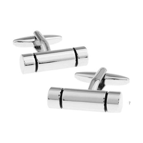 1 pair Brass Cufflinks For Business Men Silver color