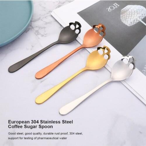 Skull Head 304 Stirring Spoon PVD Titanium Plated Sugar Spoon Coffee Spoon Home Bar Coffee Shop For Dessert Ice Cream Candy