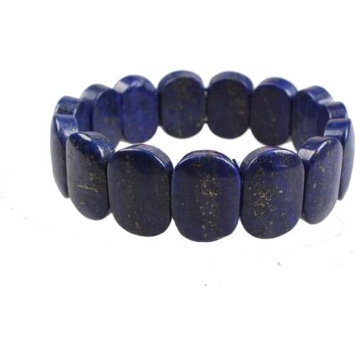 Man Women Natural Stone Bracelets AAA Lapis Lazuli Beads Elastic Rope Bangles & Bracelets Handmade Jewelry Energy Bracelets