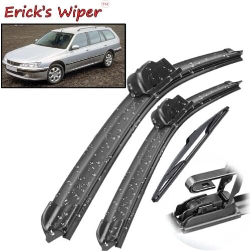Ericks Wiper Front & Rear Wiper Blades Set Kit For Peugeot 406 Estate 1996 - 2004 Windshield Windscreen Window 24"+22"+14"