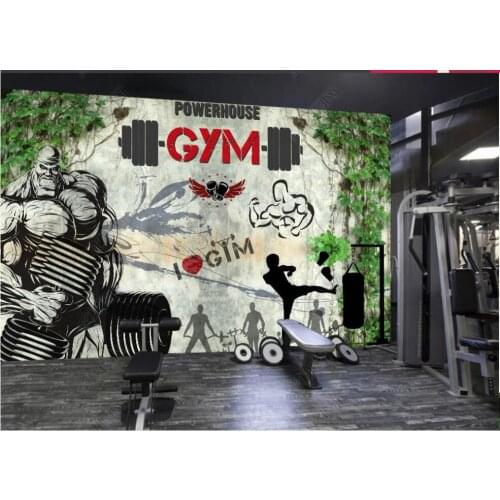 Custom mural on the wall 3d photo wallpaper Retro wall vine gym muscle workout home decor living room wallpaper for wall 3 d