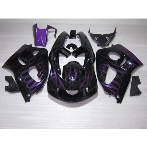 New hot moto part fairing kit for Suzuki SRAD GSXR600 1996-2000 GSXR 600 750 96 97 98 99 00 purple flames black fairings OY19
