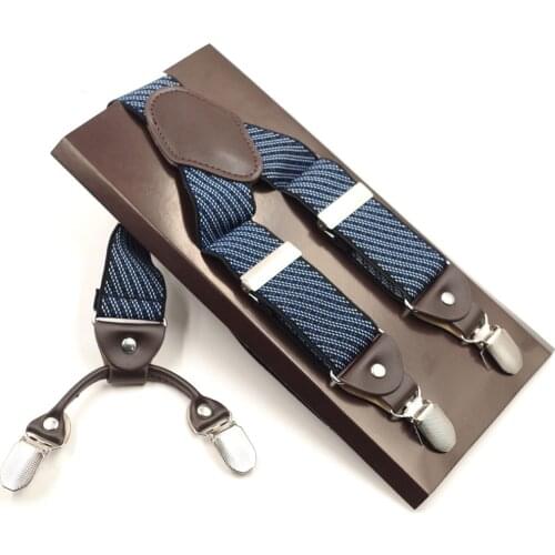 New Mans Suspenders 4 Clips Braces Elastic Adjustable Suspensorio Bretelles Tirantes Casual Trousers ligas Strap