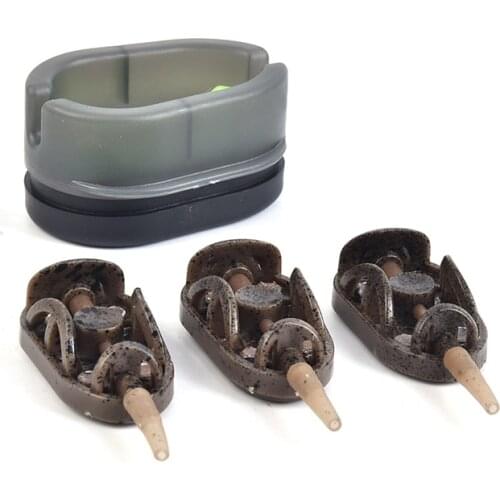 Portable 3+1 Inline Method Carp Fishing Bait Basket Feeders Mould Set Fish Tackle Carp Fishing Inline Flat Method Feeder