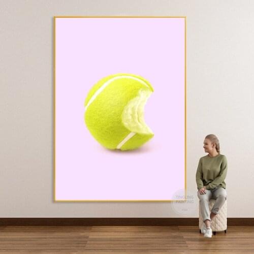Tennis Pears Mashup Food Prints Sports Posters Creative Wall Art Canvas Paintings Kitchen Restaurants Sports Rooms Home Decor