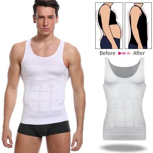 Mens Body Shaper Belly Reducing Shapewear Abs Abdomen Slimming Compression Shirts Corset Top Fitness Hide Gynecomastia Underwear
