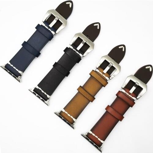 Genuine Leather Strap Replacement for Apple Watch Band 44mm 40mm 42mm 38mm Series 5 4 3 2 1 iWatch Vintage Leather Watchband