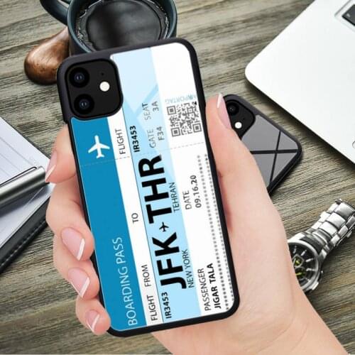 Air ticket Registration card Phone Cases Rubber for iPhone 12 11 Pro Max XS 8 7 6 6S Plus X 5S SE 2020 XR 12Mini case