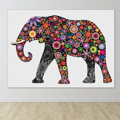 Hand-painted Elephant Background Cloth Photo Wall Cloth Bedroom Room Tapestry Bedside 130*150/150*200 Wall Painting