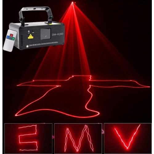 Sharelife Mini 200mw Red Color DMX Laser Scan Light PRO DJ Home Party Gig Beam Effect Stage Lighting Remote Music DM-R200