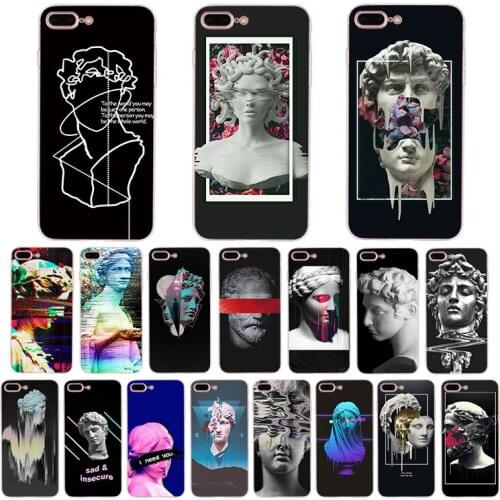 Art Printing Vintage Plaster Statue David silicone phone cover For iPhone case 7 8 6 6s plus X XS max XR 5 5S se soft TPU Funda