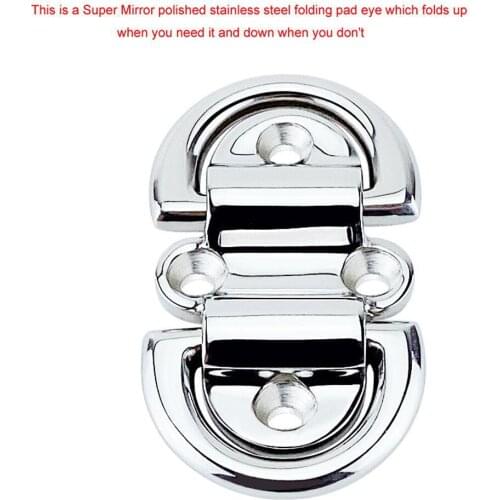 Folding Pad Eye Lashing D Ring Tie Down Point Fixing Cleat Plate for Marine Boat