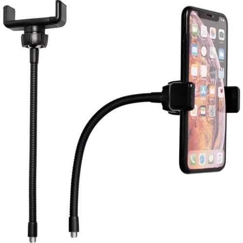 Foldable Phone Clamp Holder Stand with 1/4 Screw Mounting for LED Ring Light Smartphone Mounting for iPhone Android Smartphones