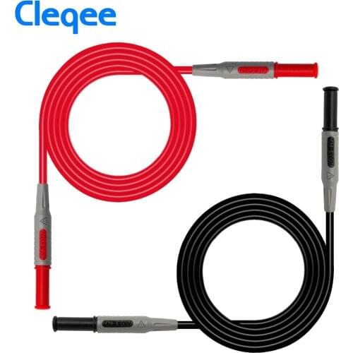 Cleqee P1032 p1033 Multimeter Test Cable Injection Molded 4mm Banana Plug Test Line Straight to Curved Test Cable