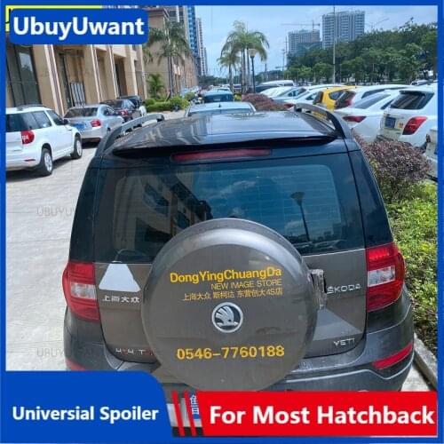 UBUYUWANT Rear Roof Lip Spoiler For 2015 2016 2017 2018 2019 Skoda Yeti Universal Spoiler ABS Plastic Car Tail Wing Decoration