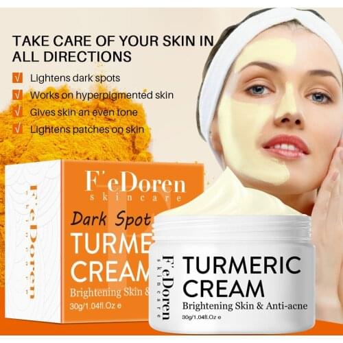 Turmeric Acne Cream Anti-Acne Fades Spots Hyaluronic Acid Moisturizing Brighten Whitening Oil Control Firm Nourishing Skin Care