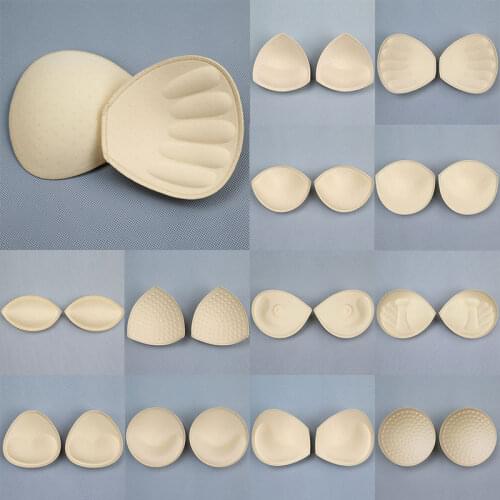 2pcs 1pair Sponge Inserts In Bra Padded for Swimsuit Breast Push Up Fill Brassiere Breast Patch Pads Women Intimates Accessories