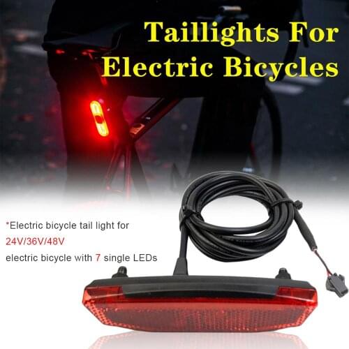 36V/48V Electric Bike Rear Light Tail Light LED Waterproof Safety Warning Rear Lamp For E-scooter MTB bike