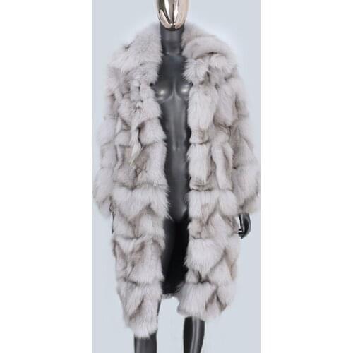 2021 New Fashion X-Long Natural Real Fox Rex Rabbit Fur Coat Winter Jacket Women Outerwear Streetwear Thick Warm Korea Loose