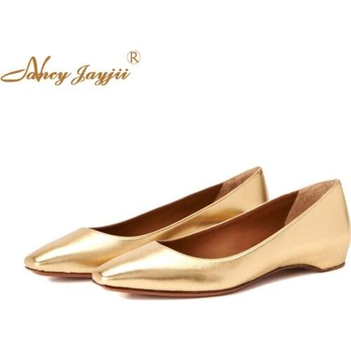 Patent Leather Women Ladies Flats Shoes Solid Slip-On Square Toe Basic Party Fashion Leisure Elegant Mature Nancyjayjii 2019