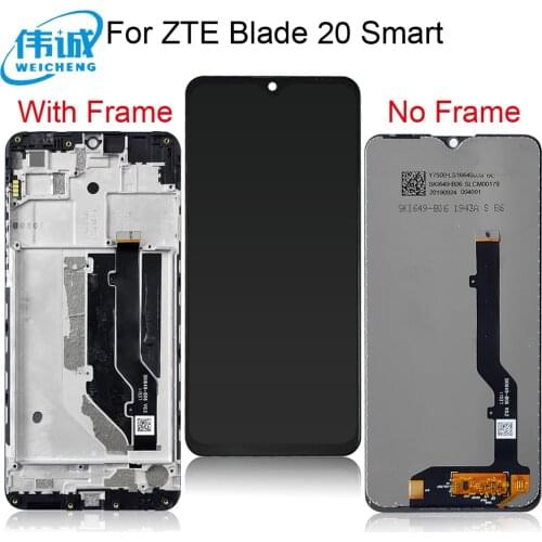 For ZTE Blade 20 Smart V1050 V2050 LCD Display And Touch Screen Digitizer Sensor Assembly+Frame For ZTE 20 Smart V2050