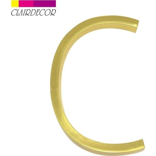 127mm Floating Modern House Number Satin Brass Door Home Address Numbers for House Digital Outdoor Sign Plates 5 Inch. #C