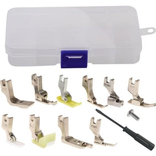 13pcs Industrial Sewing Machine Feet Set Zipper Gathering Shirring Hemming Narrow Zipper Presser Foot Universal Presser Foot