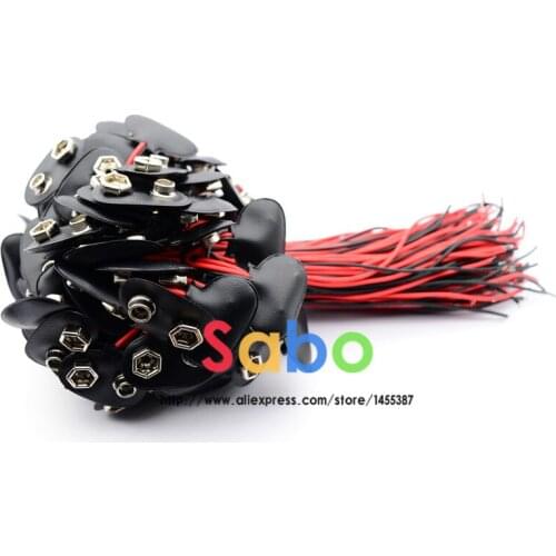 200pcs 9 Volt 9V battery clip snap on connectors T Type (Leather)
