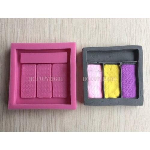 3D 3 Colors Fashion Ladies Blusher Make Up Set Silicone Mould Cake Mat Fondant Embossed Decorating Sugarcraft DIY Mold Tools