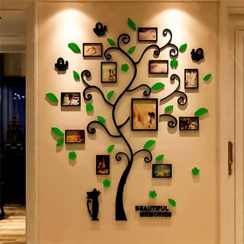 3D Tree Decal Sticker Acrylic Photo Album For Wall Sticker Tree Shape Decoration Stickers Home Decor Wall Poster Hanging