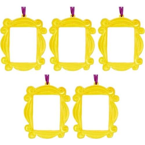 5PCS Friends TV Show Frame Christmas Ornament Frame Christmas Tree Pendant Gifts Photo Frames Collectible For Home Decor
