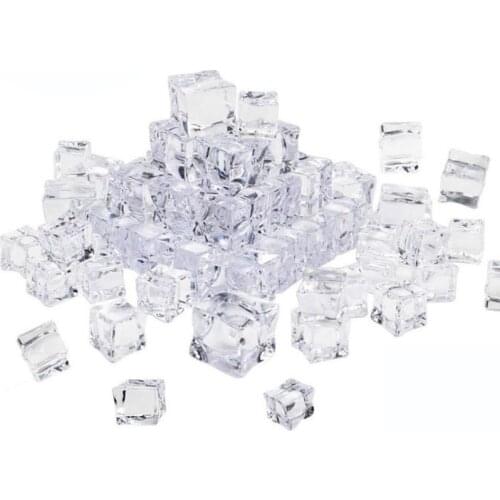 5PCS Reusable Fake Ice Cubes Artificial Acrylic Crystal Cubes for Party Decor Whisky Drinks Display Photography Props Supplies