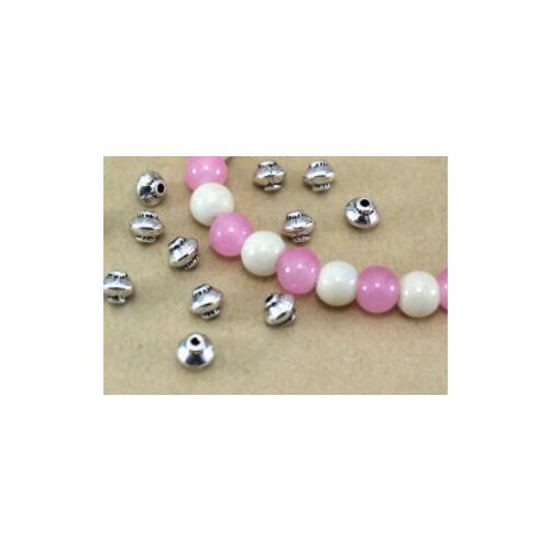 50Pcs/lot Tibetan Silver Metal Glossy lantern Beads Spacer Beads for Jewelry Making DIY Charm Bracelet 5mm