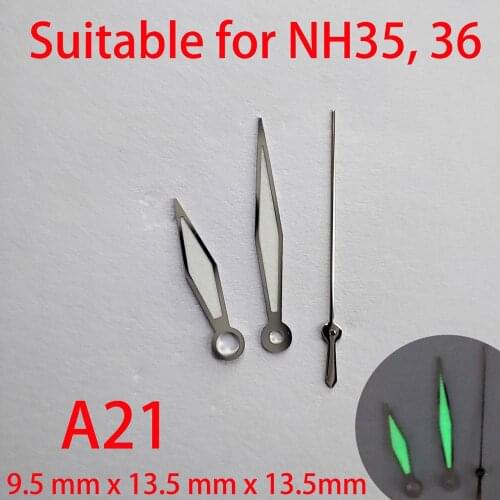 A21 suitable for NH35 watch pointers, watch accessories hand green/blue super luminous watch custom accessories NH36