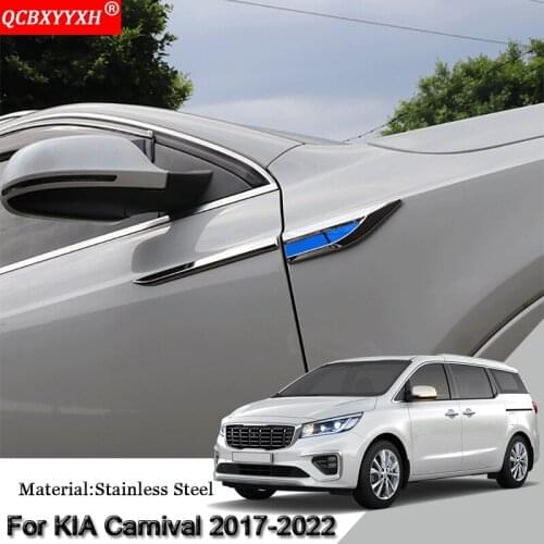Car Styling Car Side Leaf Plate Decoration Sequins Leaf Board Side Label Stickers Accessories For Kia Carnival Sedona 2017-2022