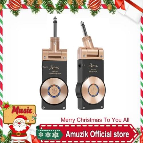 Rowin WS-20 2.4G Wireless Electric Guitar Transmitter Receiver Set 30 Meters Transmission Range with USB Charging Cable