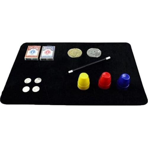 Large Black Magic Card Pad Mat Magicians Magic Trick Poker Coin Mat Card Pad Street Magic Props For Beginners Easy To Do