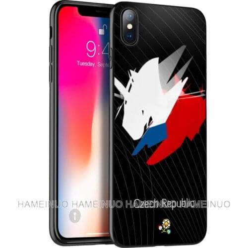 Black tpu case for iphone 5 5s se 6 6s 7 8 plus x 10 case silicone cover for iphone XR XS MAX case Czech Republic Flag