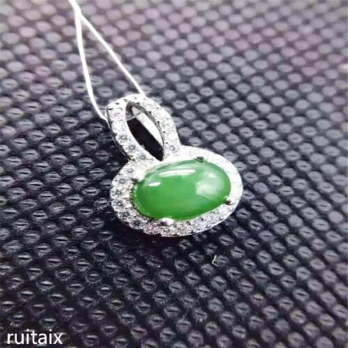 KJJEAXCMY boutique jewels S925 Pure silver inlay natural jasper female style pendant + necklace, collarbone chain, water drop o