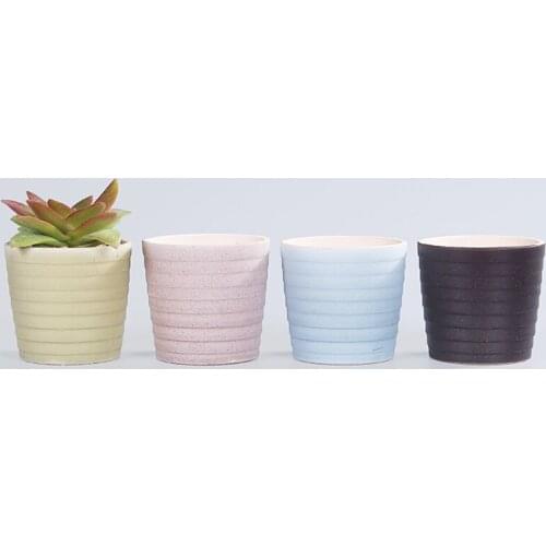 Korean Ins Macaron Matte Ceramic Flower Pot Round Green Plant Succulent Flower Pot Balcony Potted Plant Home Garden Decoration