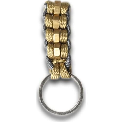 Mama Handmade Brown&gray Line Weave Woven Keychain Jewelry Gift For Him