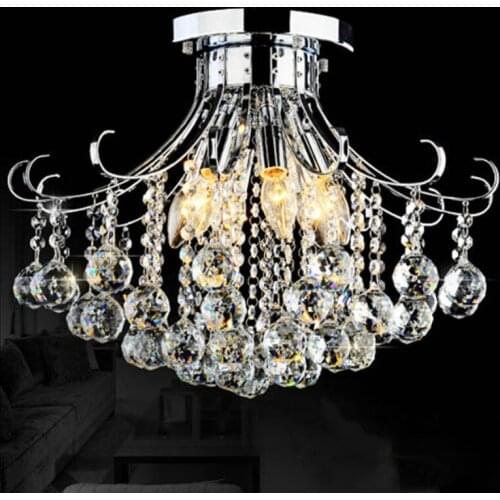 Moidern Simple European crystal lamp living room bedroom lights entrance hall lights LED dimming color lighting fixture for home
