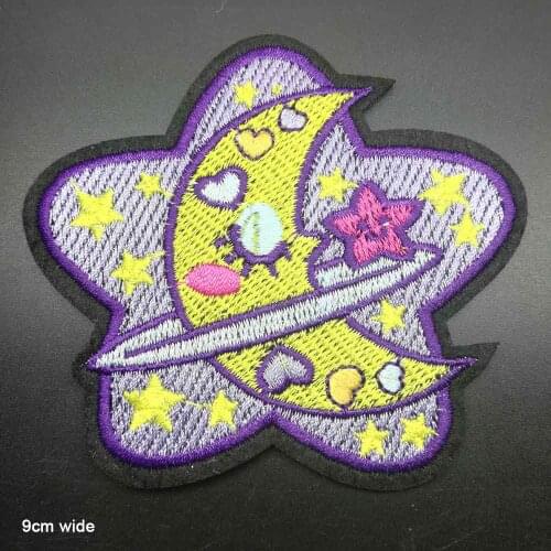 Sleeping Moon Fox Iron on Embroidered Cloth Patch For Girls Boys Clothes