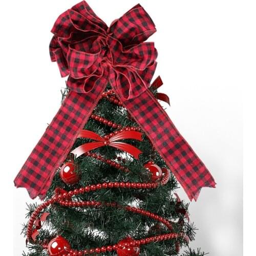 Christmas Tree Bowtie For Indoor Outdoor Christmas Party Decoration Xmas Holiday Wreath Bow Christmas Tree Ornaments