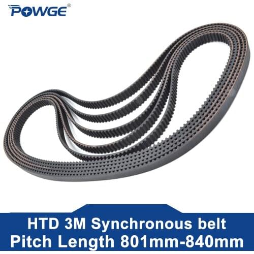 POWGE 5pcs HTD 3M Timing belt 207 3M 9 Pitch length=207mm width 9mm Teeth 69 Rubber HTD3M synchronous belt 207-3M-9 closed-loop