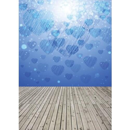 Blue Backgrounds Hearts Photographic Backdrops Studio Video Photo Cloth Photophone For Baby Children Photo Shootings Photobooth