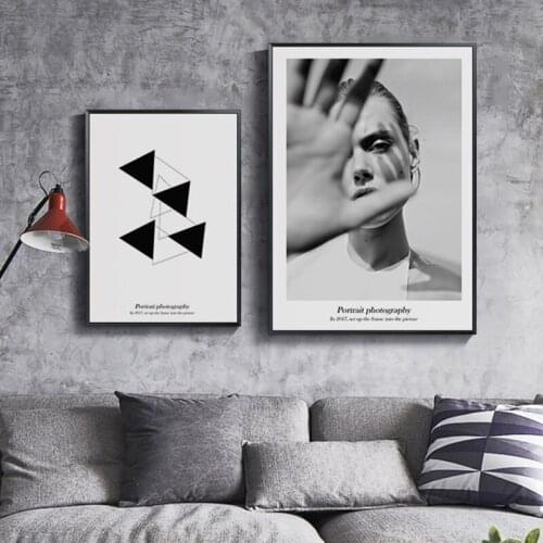 Modern Black and White Style Women Canvas Painting Wall Art Nordic Posters and Prints Wall Pictures for Living Room Decoration