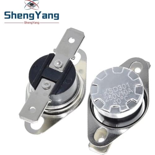 ShengYang KSD301 250V 10A Normally Closed NC Thermostat Temperature Thermal Control Switch DegC 40C-135C For Arduino